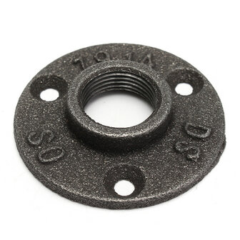 1/2 of 3/4 Inch Zwarte Flens Ijzeren Pijp Vloer Fitting Sanitair Schroefdraad Drie Gaten Flens