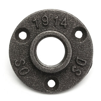 1/2 of 3/4 Inch Zwarte Flens Ijzeren Pijp Vloer Fitting Sanitair Schroefdraad Drie Gaten Flens