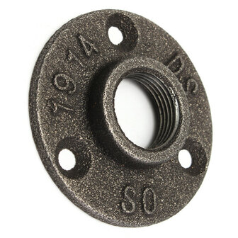 1/2 of 3/4 Inch Zwarte Flens Ijzeren Pijp Vloer Fitting Sanitair Schroefdraad Drie Gaten Flens