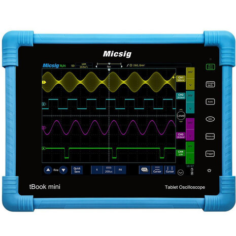 Micsig TO1104 100 MHz digitale tablet oscilloscoop 4CH 28 Mpts 1GSa / s oscilloscoop
