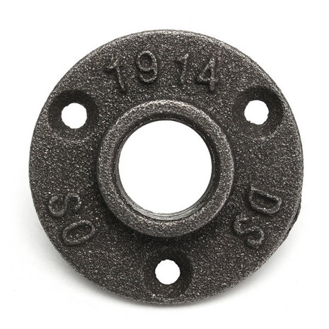 1/2 of 3/4 Inch Zwarte Flens Ijzeren Pijp Vloer Fitting Sanitair Schroefdraad Drie Gaten Flens
